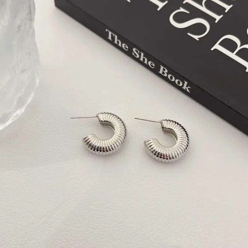 Cerchio Intrecciato -Orecchini in Acciaio - OR-103-AA4053E