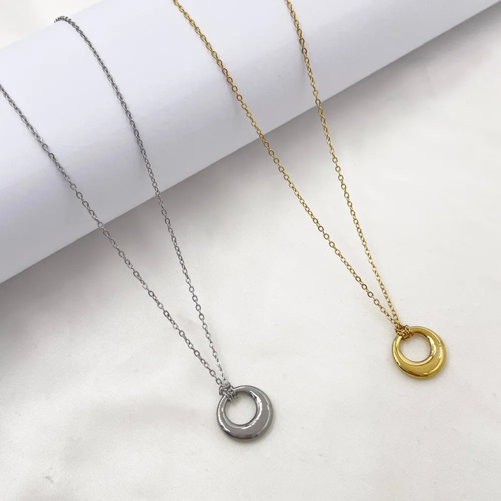 Cerchio-Collana Corta in Acciaio - CL-413-3734