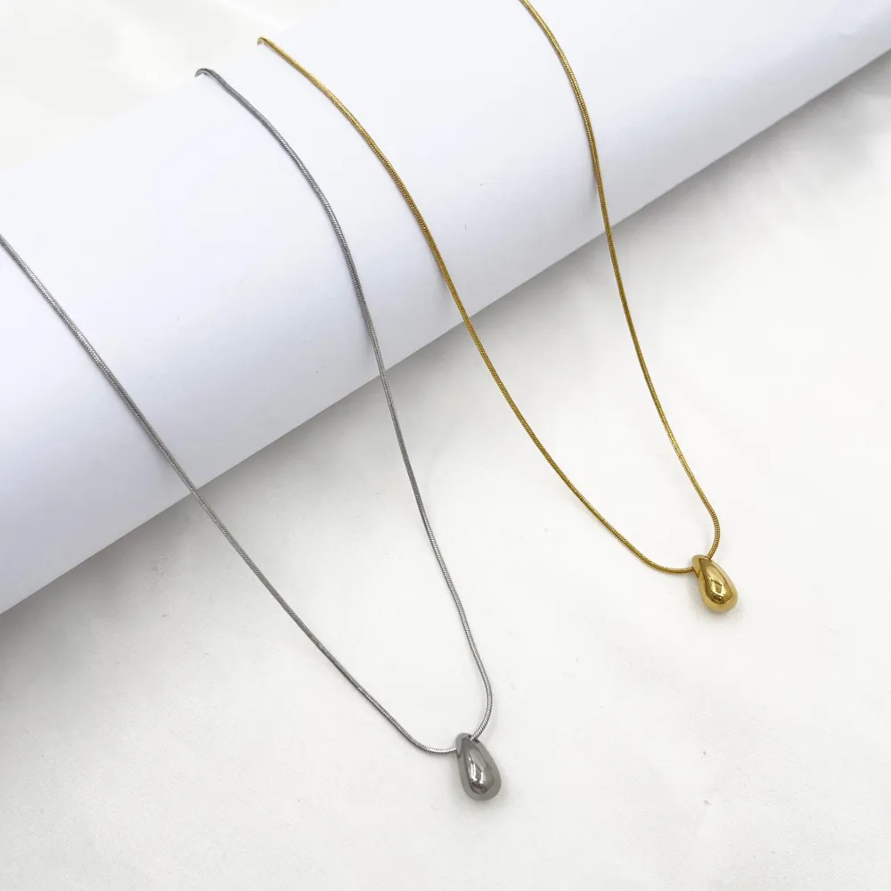 Goccia -Collana Corta in Acciaio - CL-413-3730