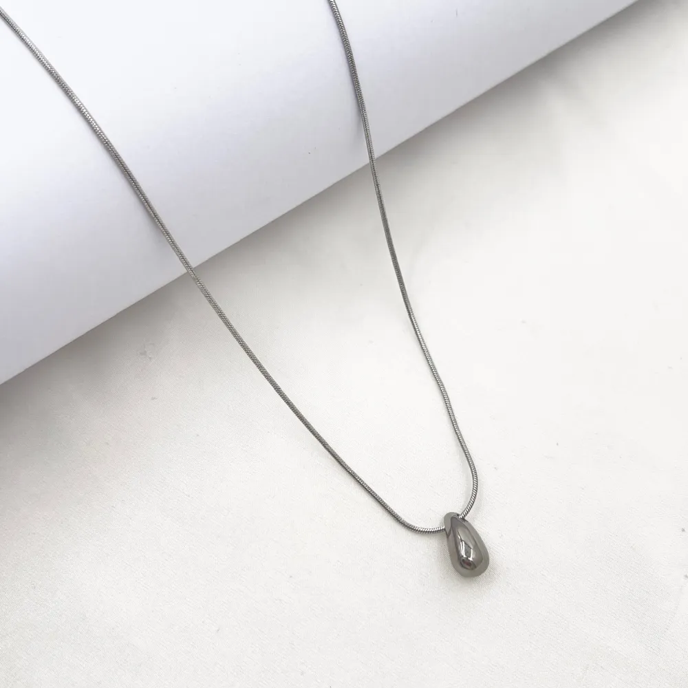 Goccia -Collana Corta in Acciaio - CL-413-3730