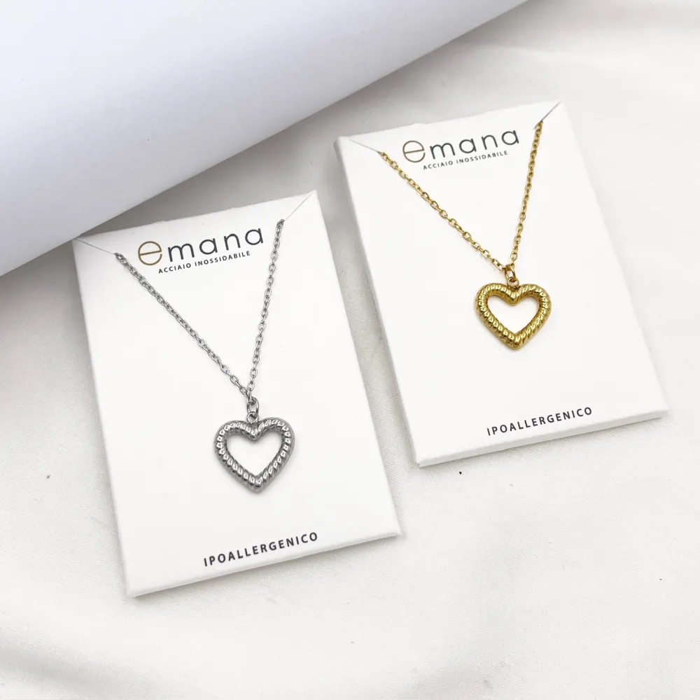 Cuore Vuoto-Collana Corta in Acciaio - CL-413-3735