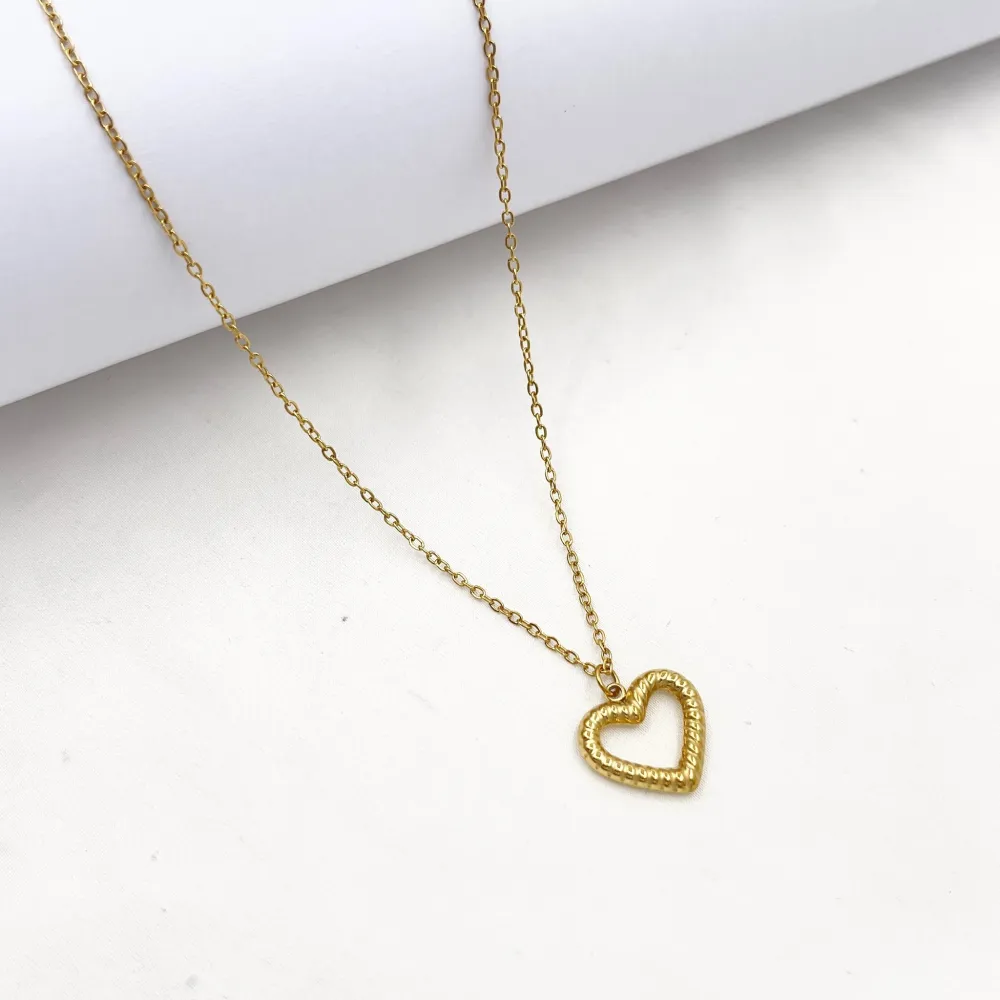 Cuore Vuoto-Collana Corta in Acciaio - CL-413-3735