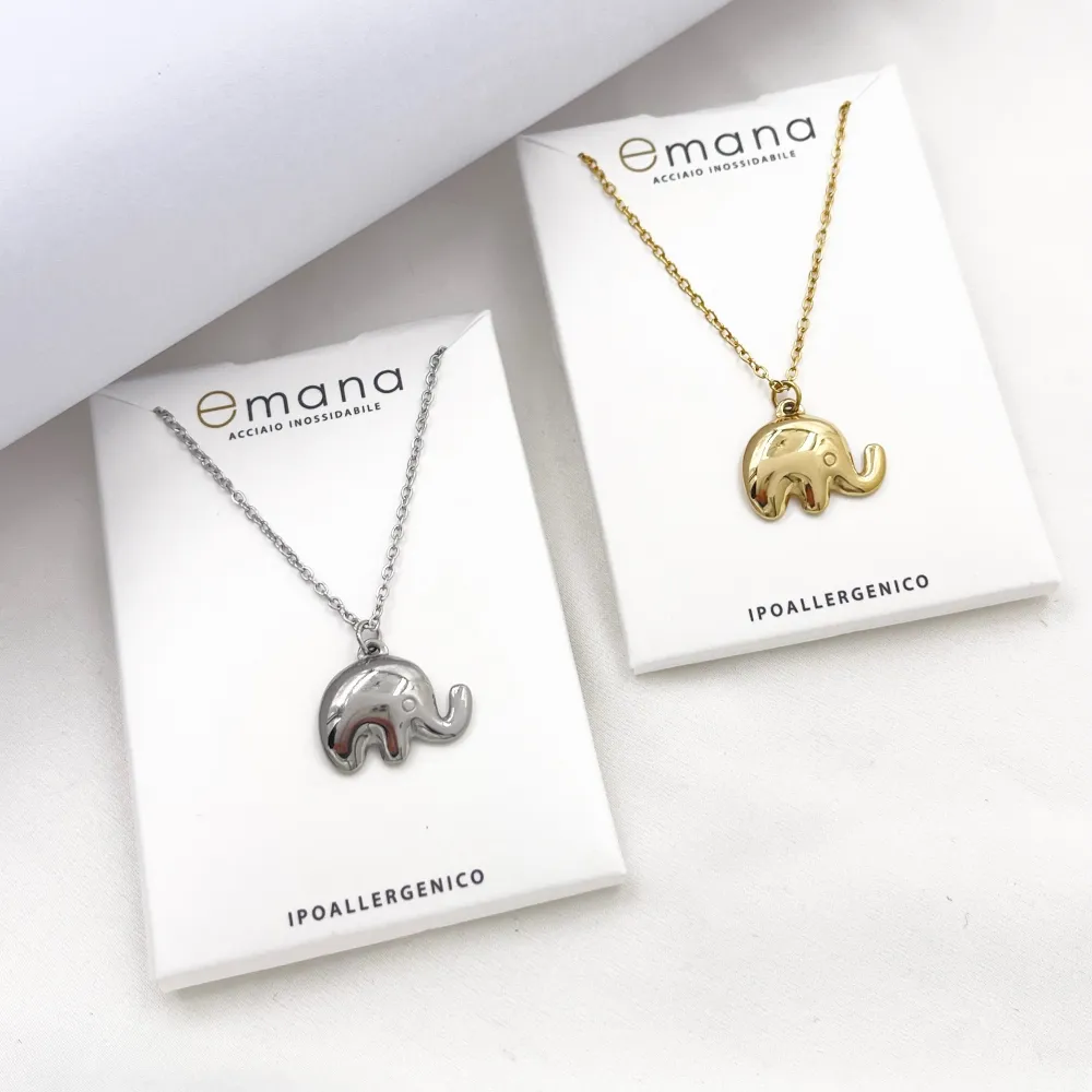 Elefante-Collana Corta in Acciaio - CL-413-3733