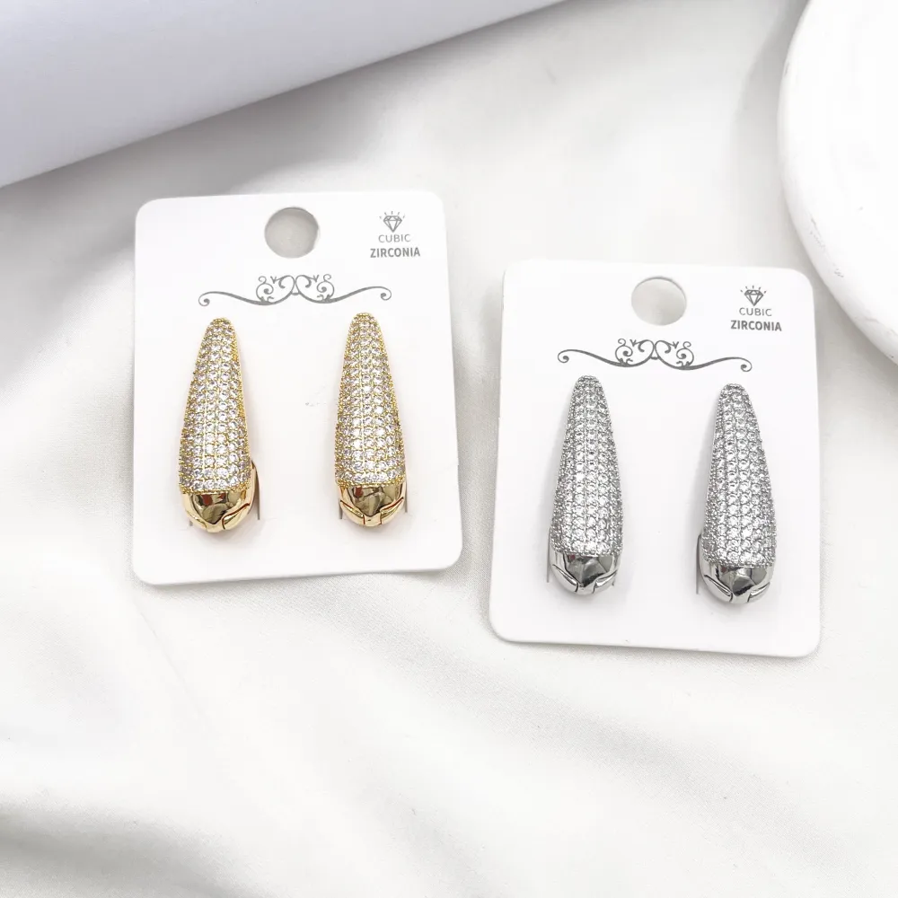 Cerchio Con Goccia-Orecchini con Cubic Zirconia - OR-506-426