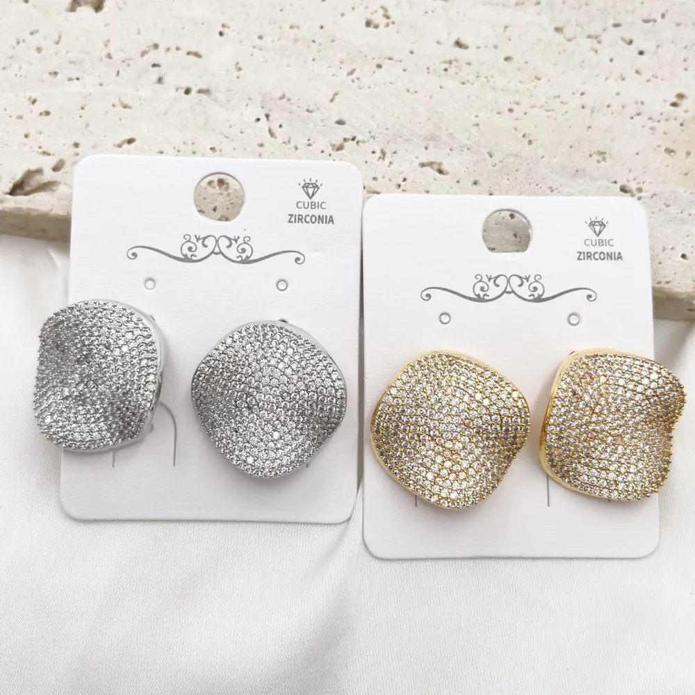 Rombo onda-Orecchini con Cubic Zirconia - OR-506-395