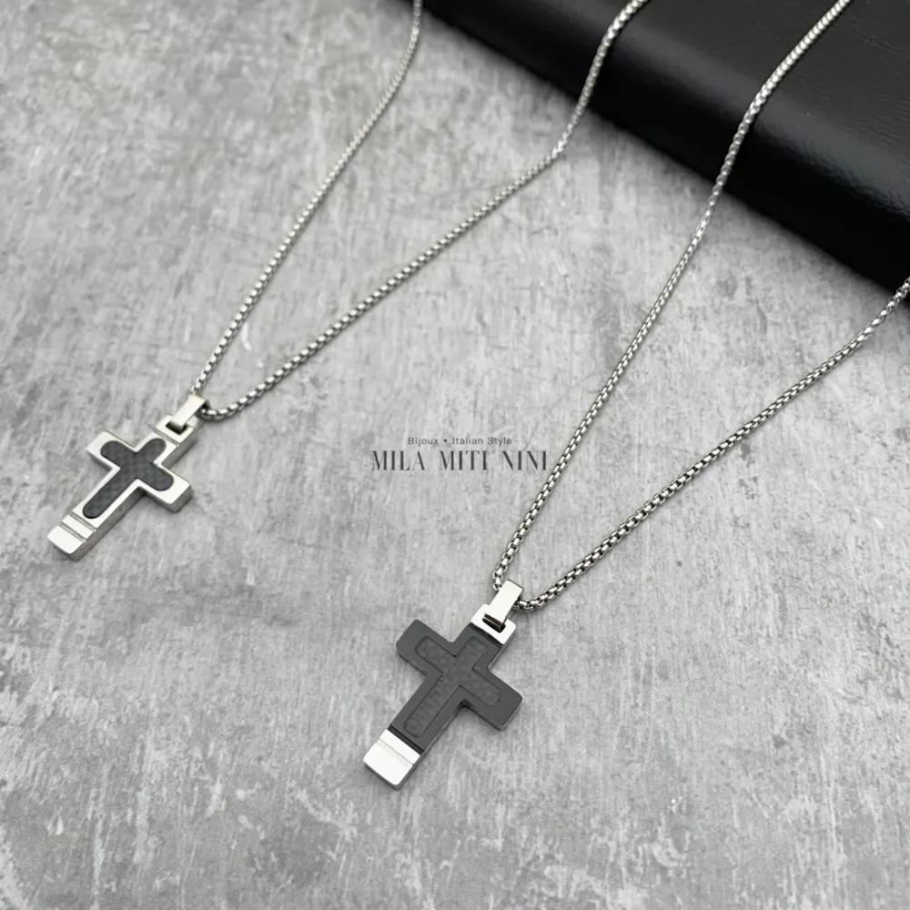 CAU600-A65-Croce-Collana da uomo in Acciaio_2