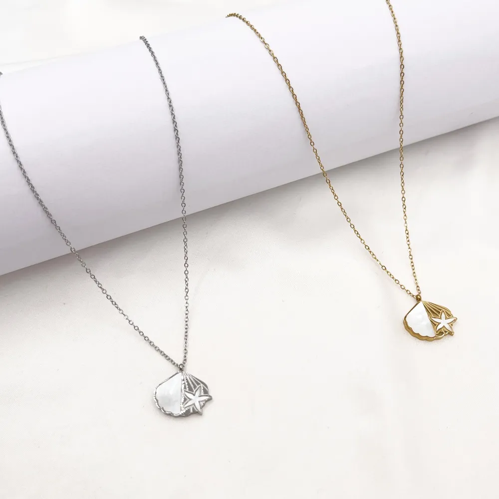 Conchiglia Stella Marina -Collana Corta in Acciaio - CL-795-10611