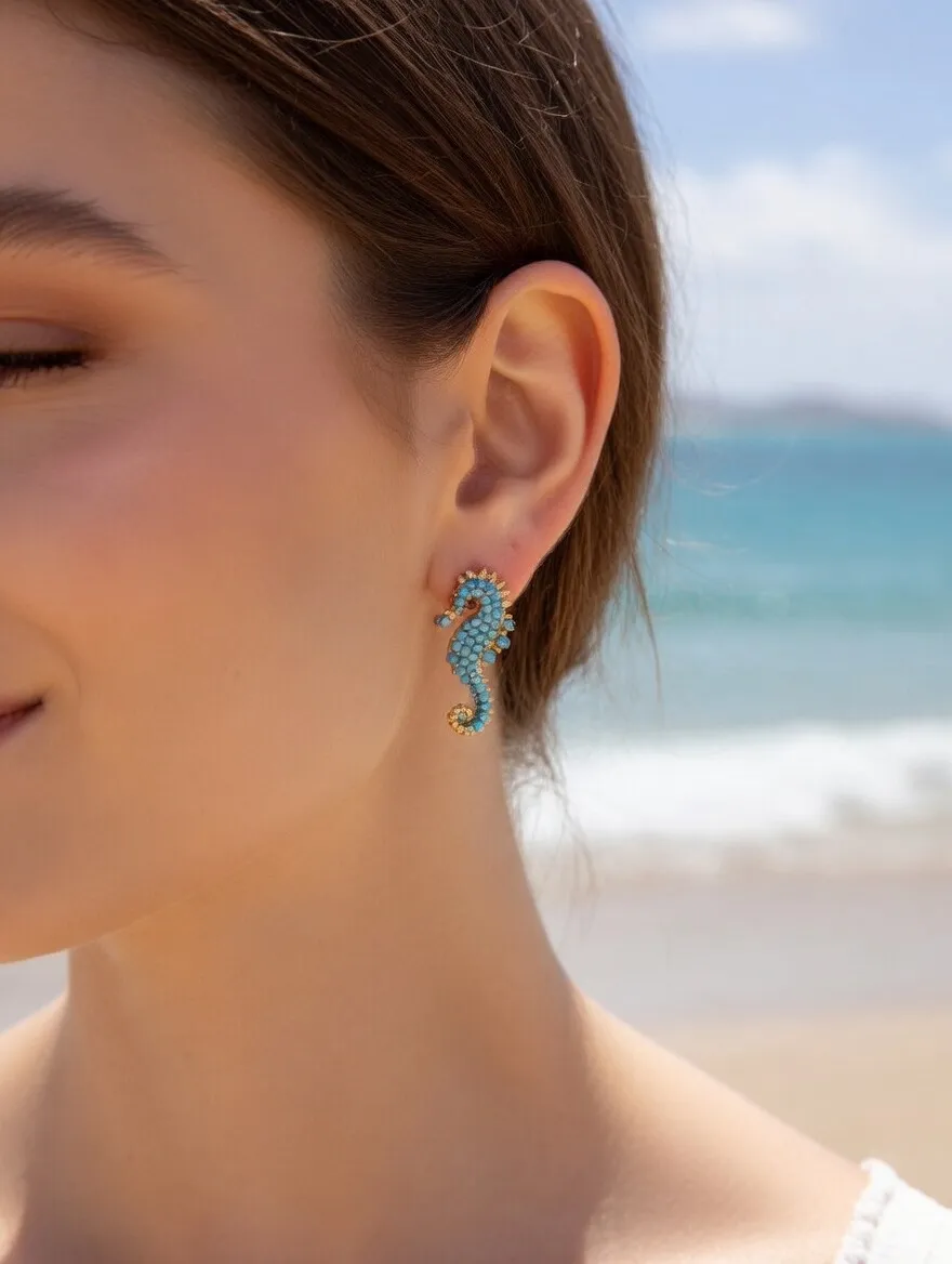 Cavalluccio Marino-Orecchini in Acciaio - OR-795-19780