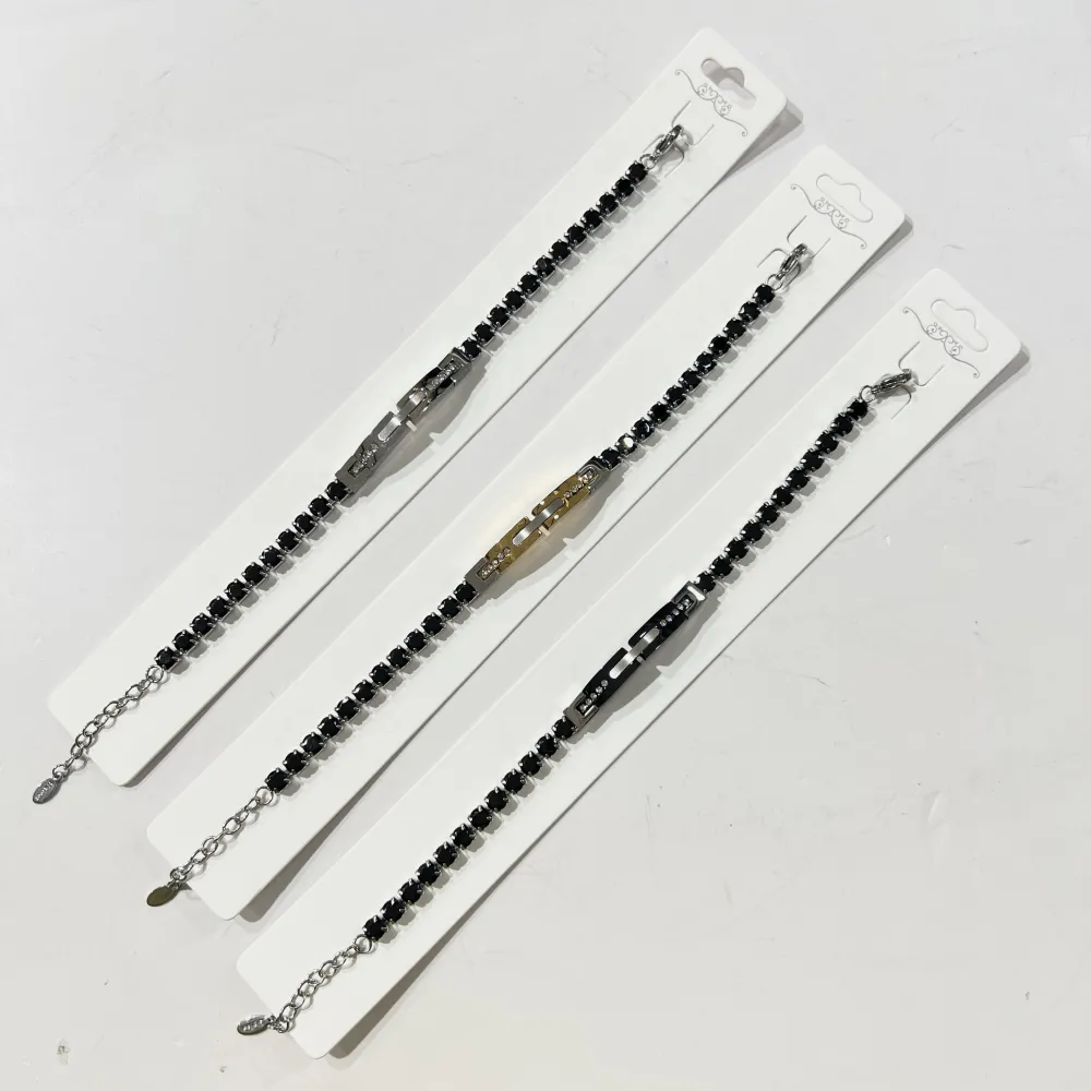 Bracciale tennis Placca con punti luci -Bracciale Uomo in Acciaio - BR-775-39