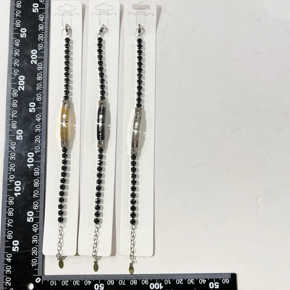 Bracciale tennis Placca con punti luci -Bracciale Uomo in Acciaio - BR-775-39