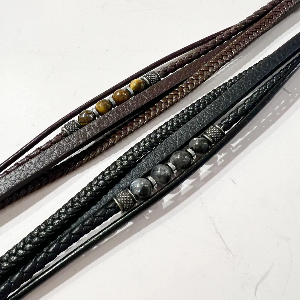 Multifili Con perline-Bracciale Uomo in Acciaio - BAU-775-24
