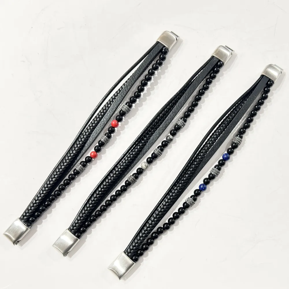Multifili Con perline-Bracciale Uomo in Acciaio - BAU-775-26