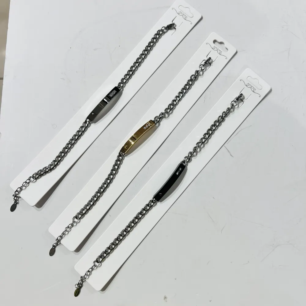 Placca con punti luci -Bracciale Uomo in Acciaio - BR-775-40