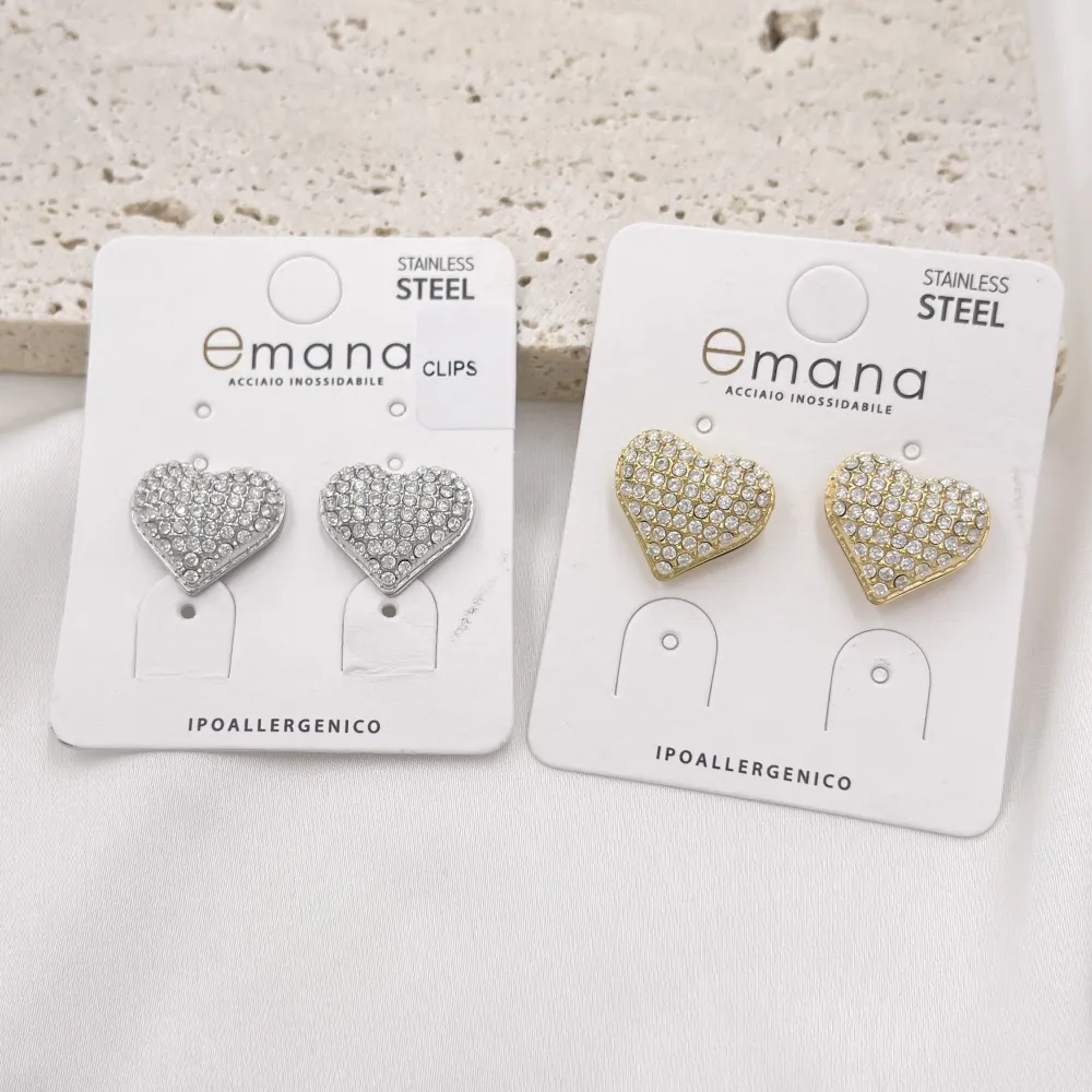 Cuore-Orecchini clip acciaio - OR-103-AA5751E