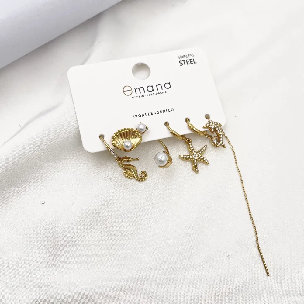 Mare Mix Set 6pz  Orecchini  in Acciaio - OR-103-AA6178E