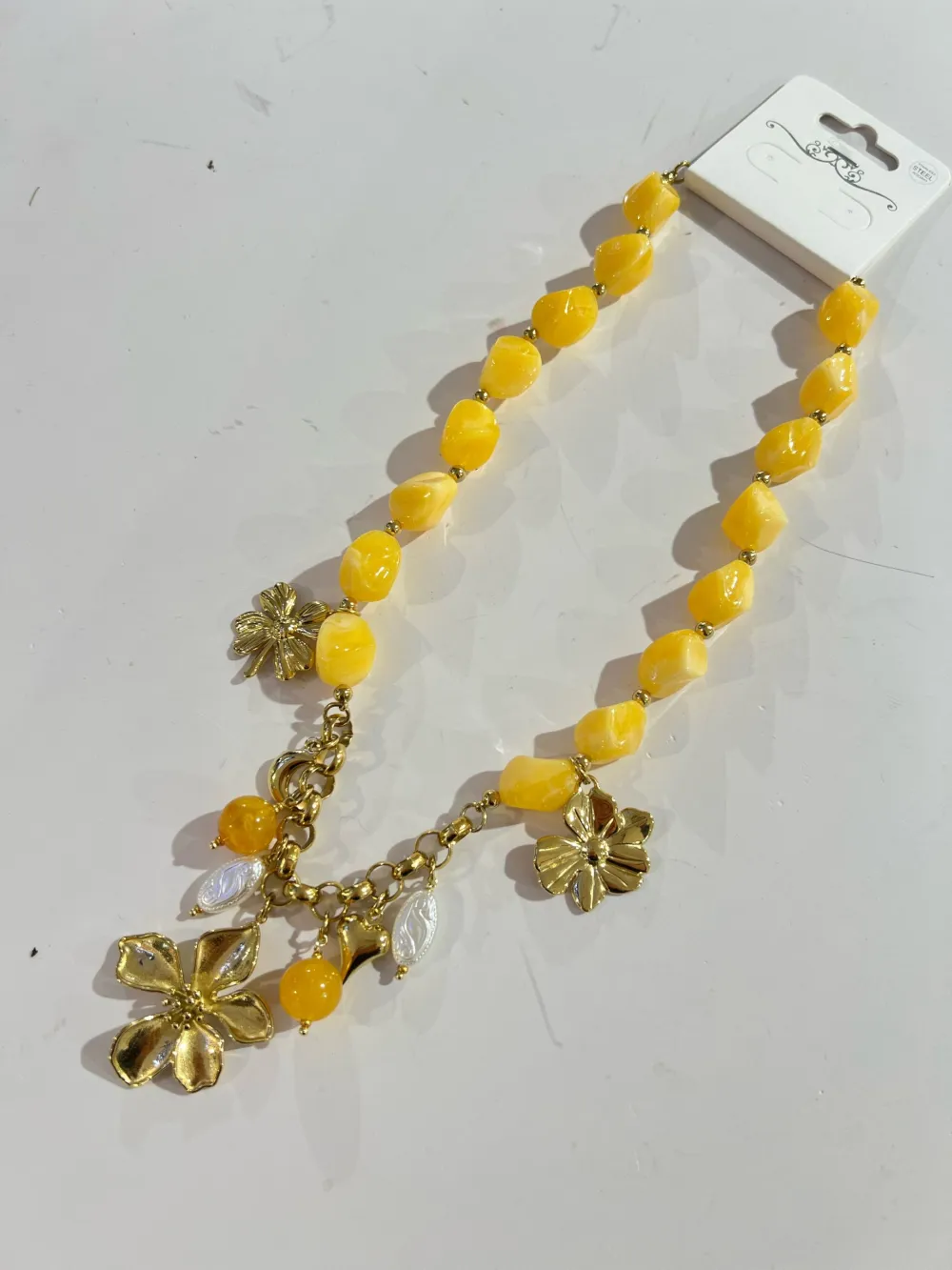 Fiore-Collana Corta in Acciaio - CAC-794-60