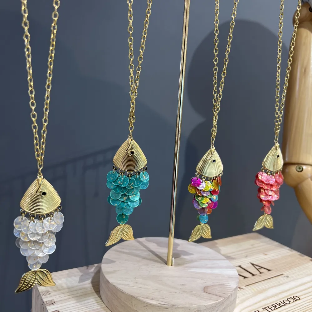Pesce-Collana Lunga in Acciaio - CAL-732-545