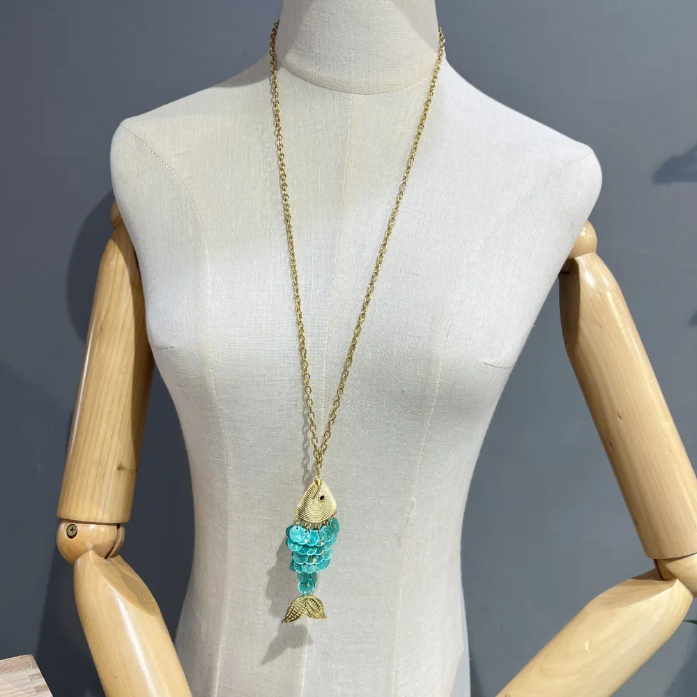 Pesce-Collana Lunga in Acciaio - CAL-732-545
