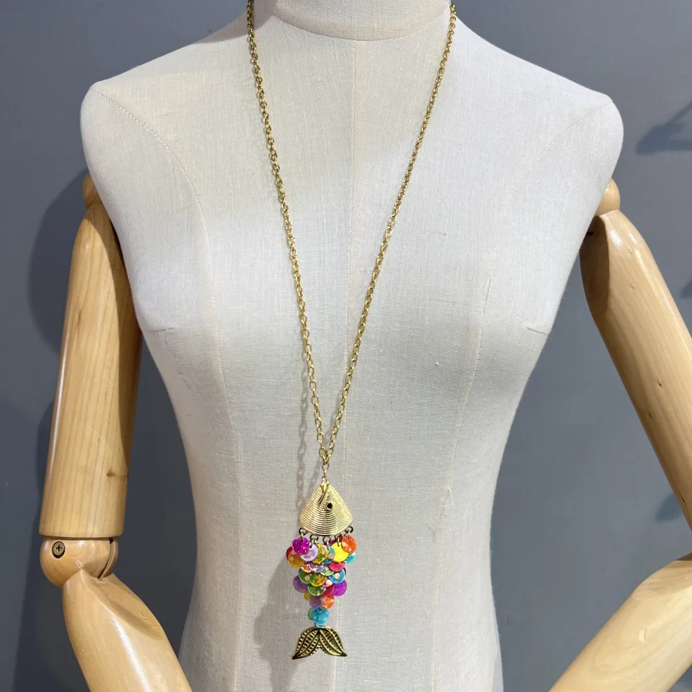 Pesce-Collana Lunga in Acciaio - CAL-732-545