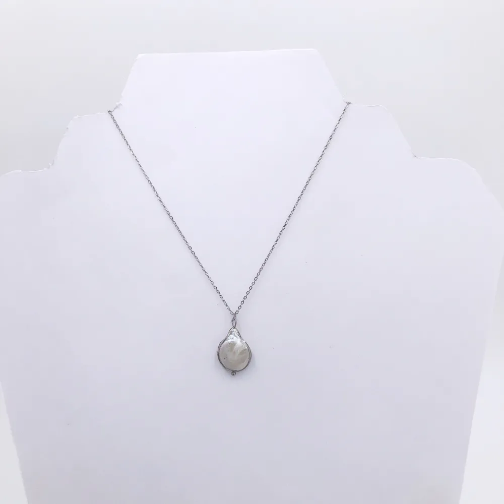 Collana con pendente perla di fiume 4269-collana_Acciaio_1