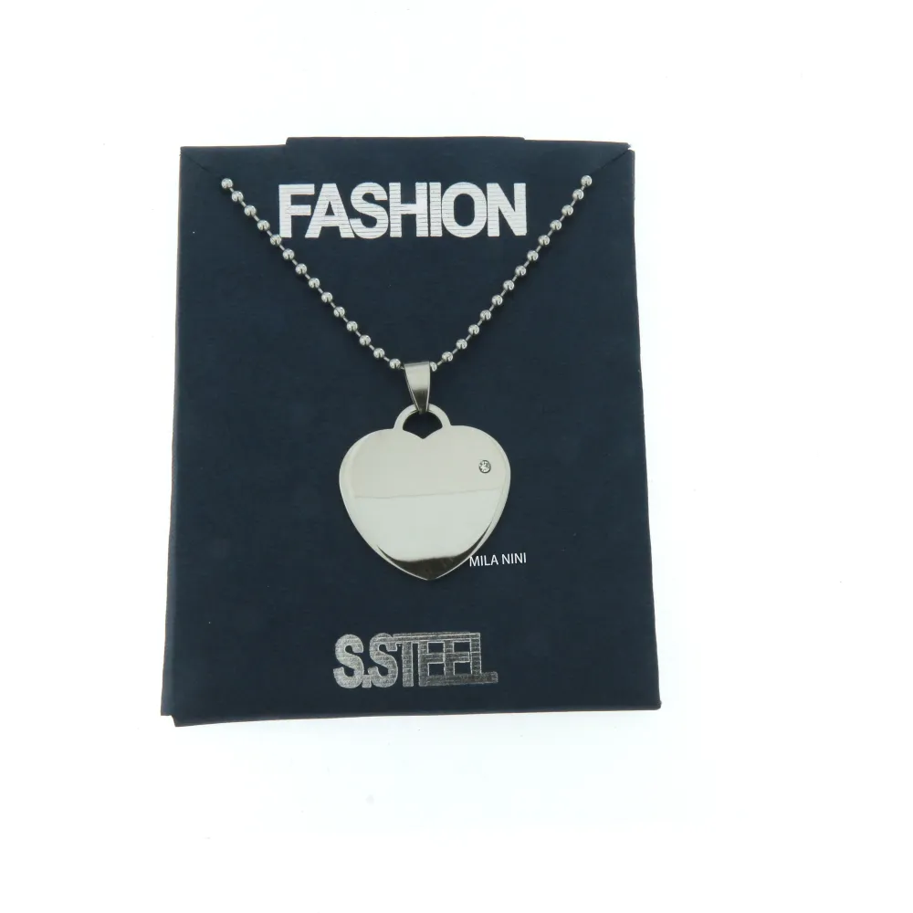 Cuore con P.luce  -Collana Corta con catena Unisex_Acciaio_2