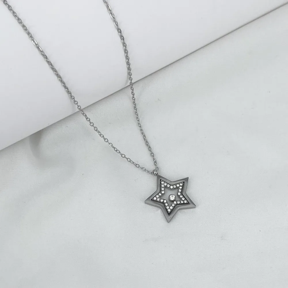 Stella-Collana Corta in Acciaio - CL-795-10590