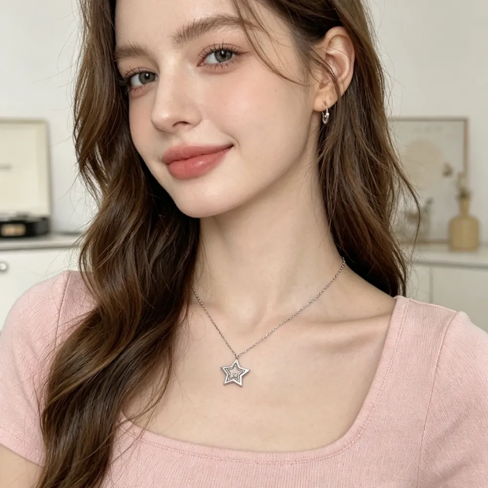 Stella-Collana Corta in Acciaio - CL-795-10590