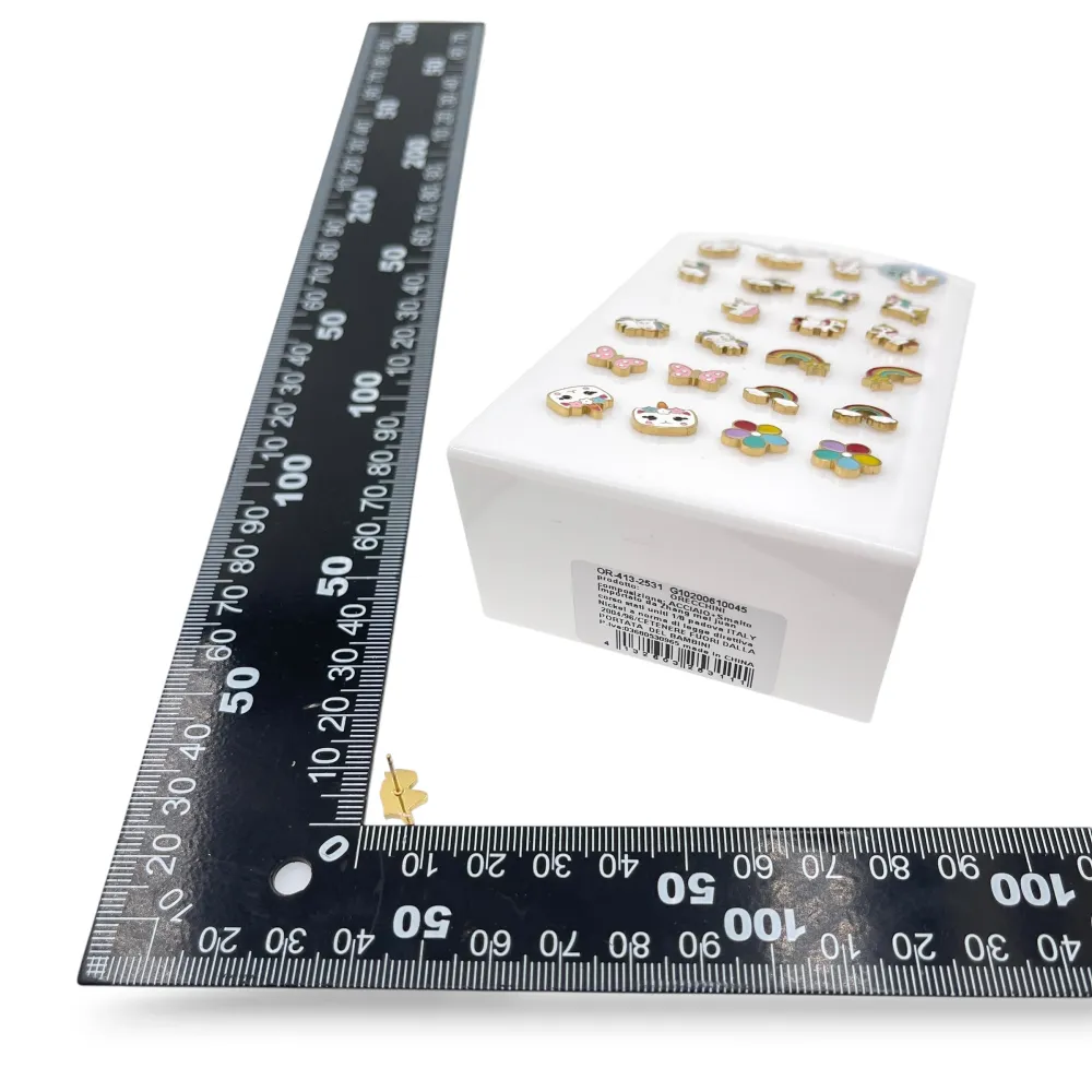Nuvole, coniglio, unicorno, farfalle-24Pz Orecchini in Acciaio - OR-413-2531