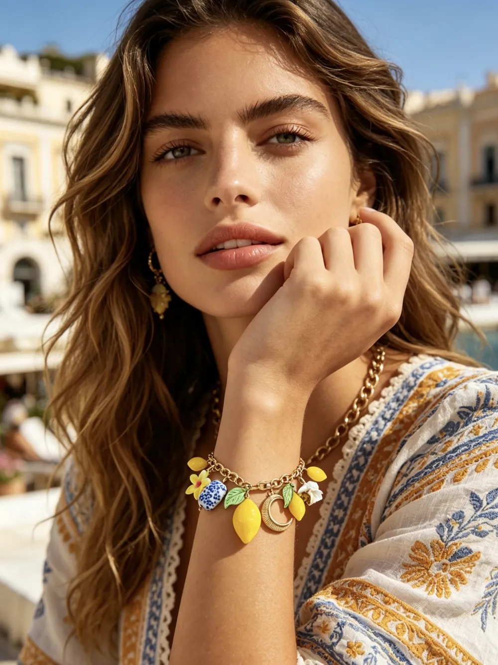Limone Fiore Ceramica-Bracciale in Acciaio - BR-732-639
