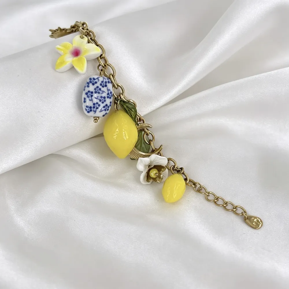 Limone Fiore Ceramica-Bracciale in Acciaio - BR-732-639