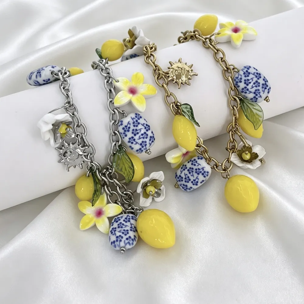 Limone ceramica-Collana corta in Acciaio - CL-732-638
