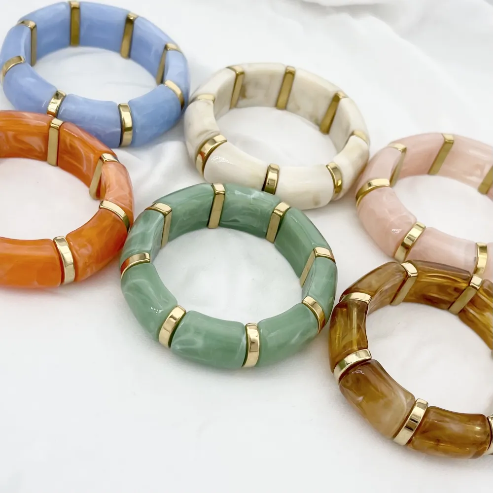 Bambù -Bracciale Elastico  Moda in Acciaio - BR-103-AA6821B