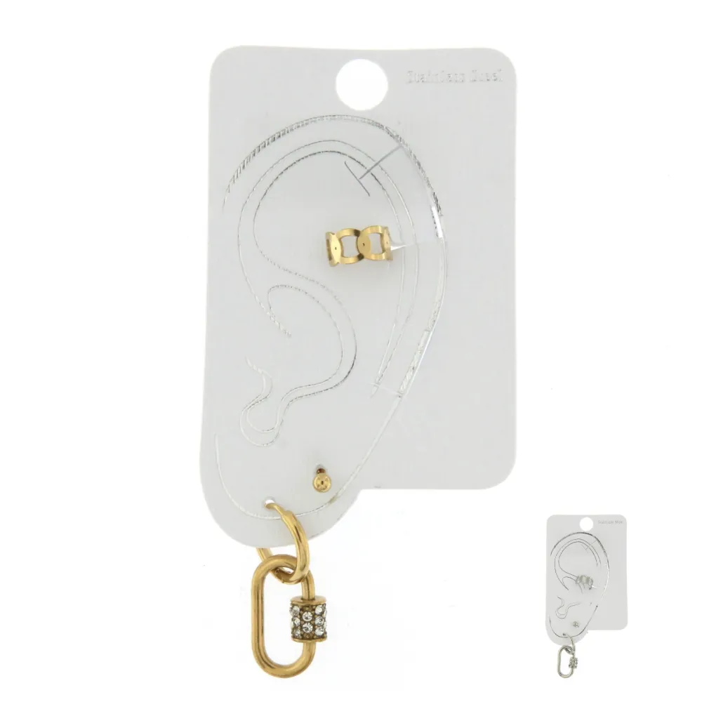 EAK6826-Ovale- Set Earcuff Orecchini in Acciaio_2