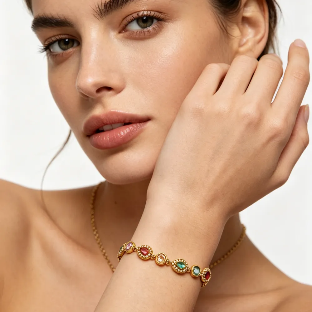 Goccia e punto luce-Bracciale in Acciaio con cursore - BR-103-AA6796B