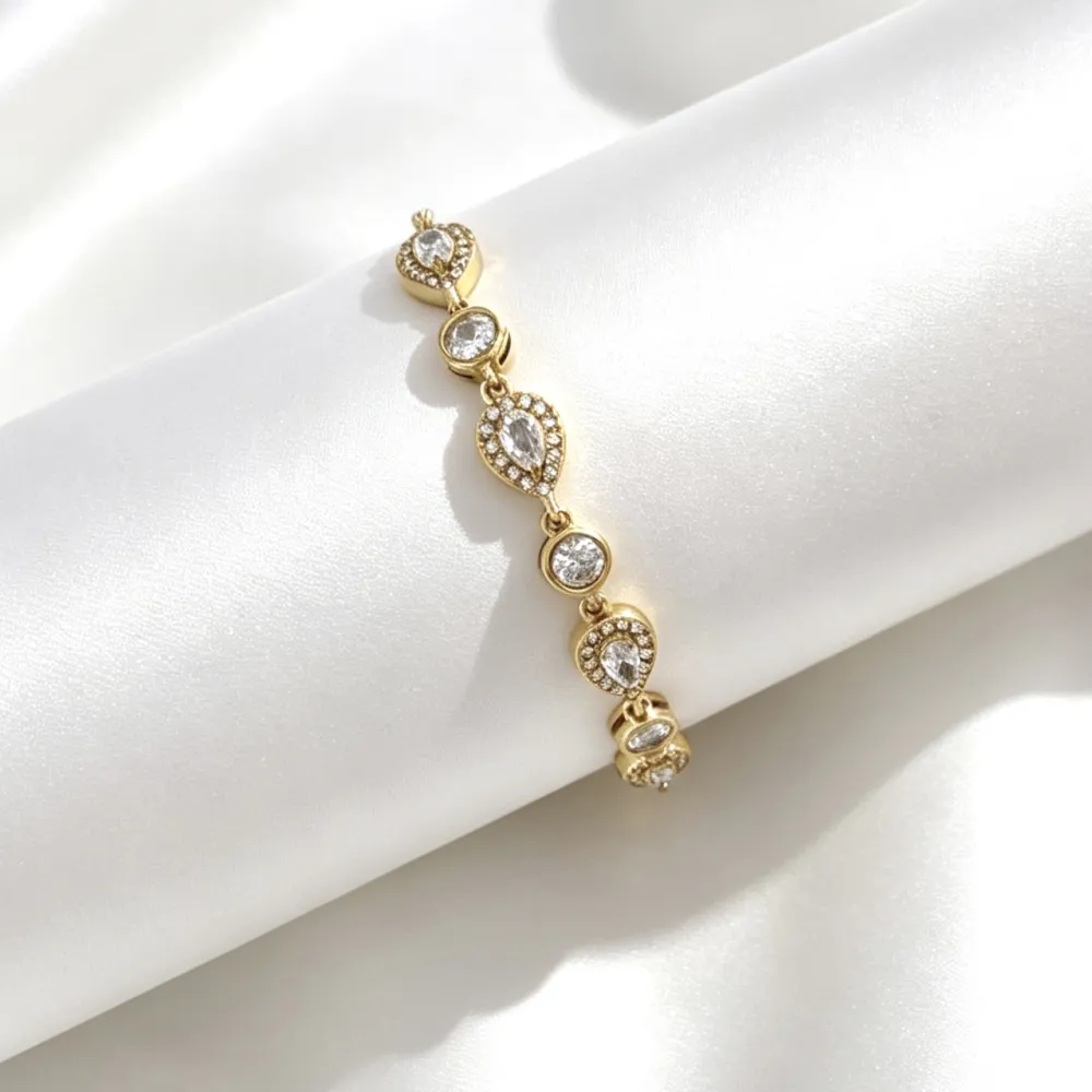 Goccia e punto luce-Bracciale in Acciaio con cursore - BR-103-AA6796B
