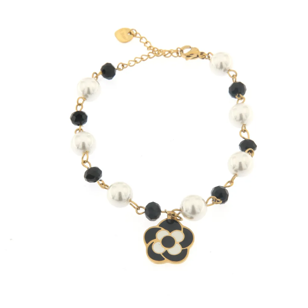 Fiore - Bracciale Perla e Cristalli_Oro Giallo_1