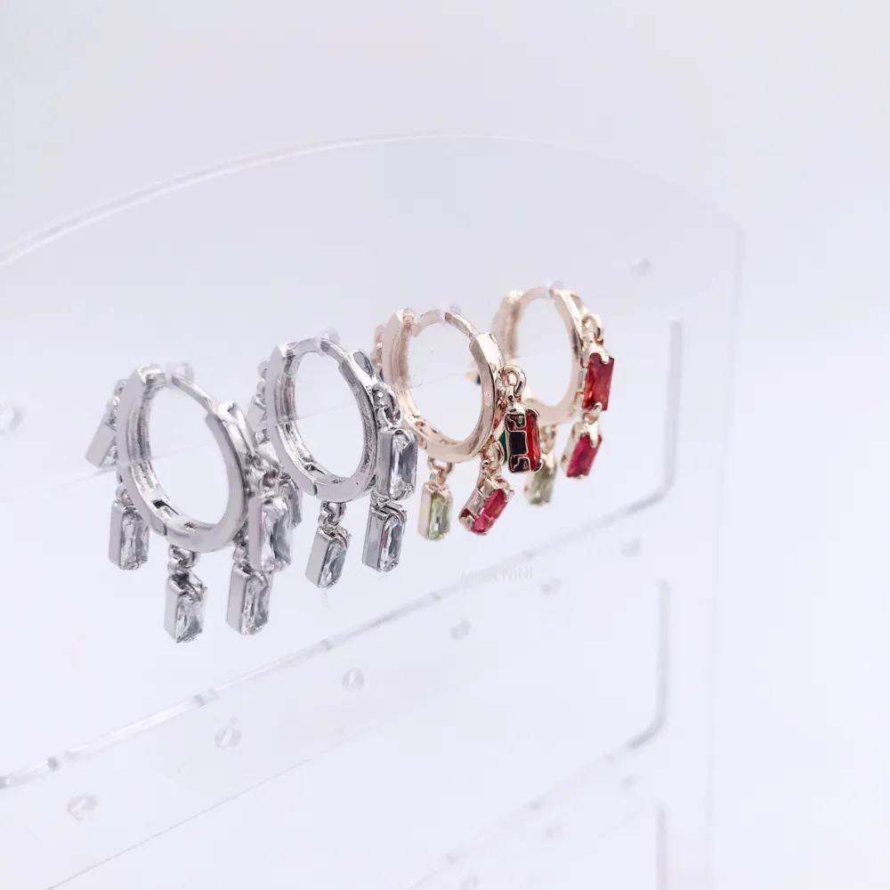 Grappoli retangolo 5767 - Orecchini cerchio zirconia_2