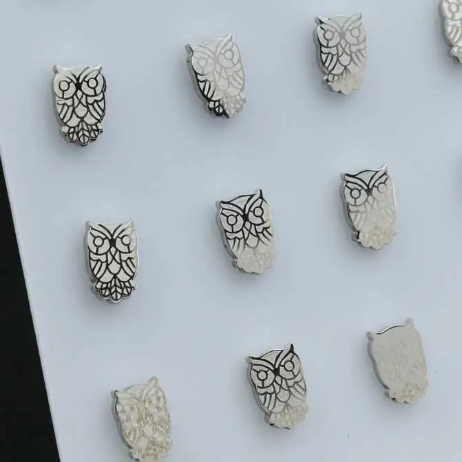 Gufo - Orecchini Acciaio (Conf. da 12 paia)_Argento_2