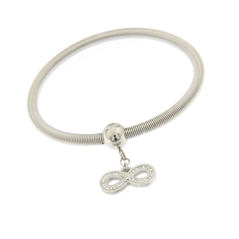 Infinito 1514 - Bracciale a Molla in Acciaio_Argento_1