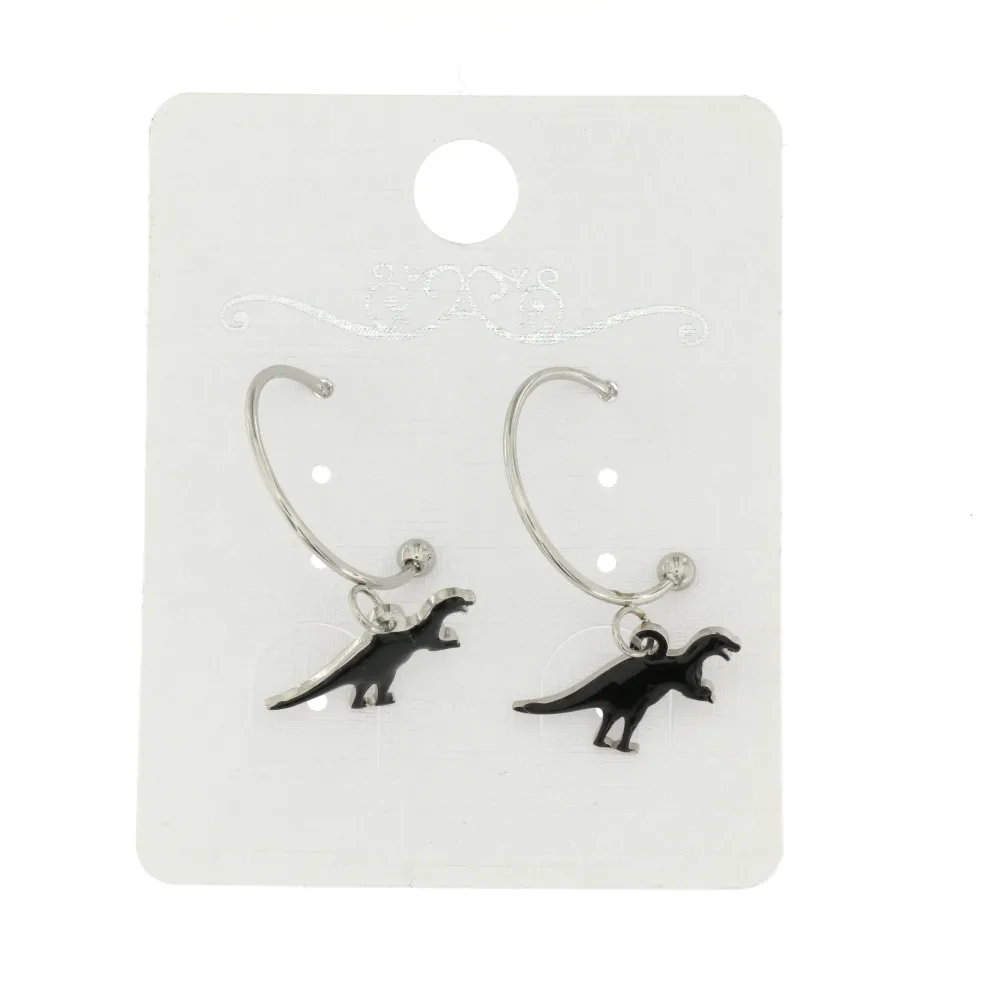 OAC- Dinosauro 4444 - Orecchini a Cerchio con Pendenti in accia_Argento_2