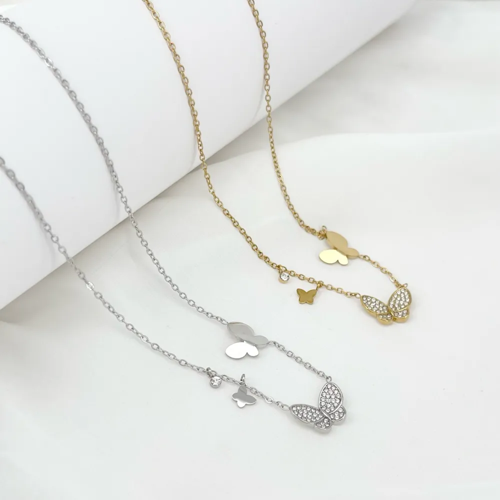 Farfalla-Collana Corta in Acciaio - CL-795-10621