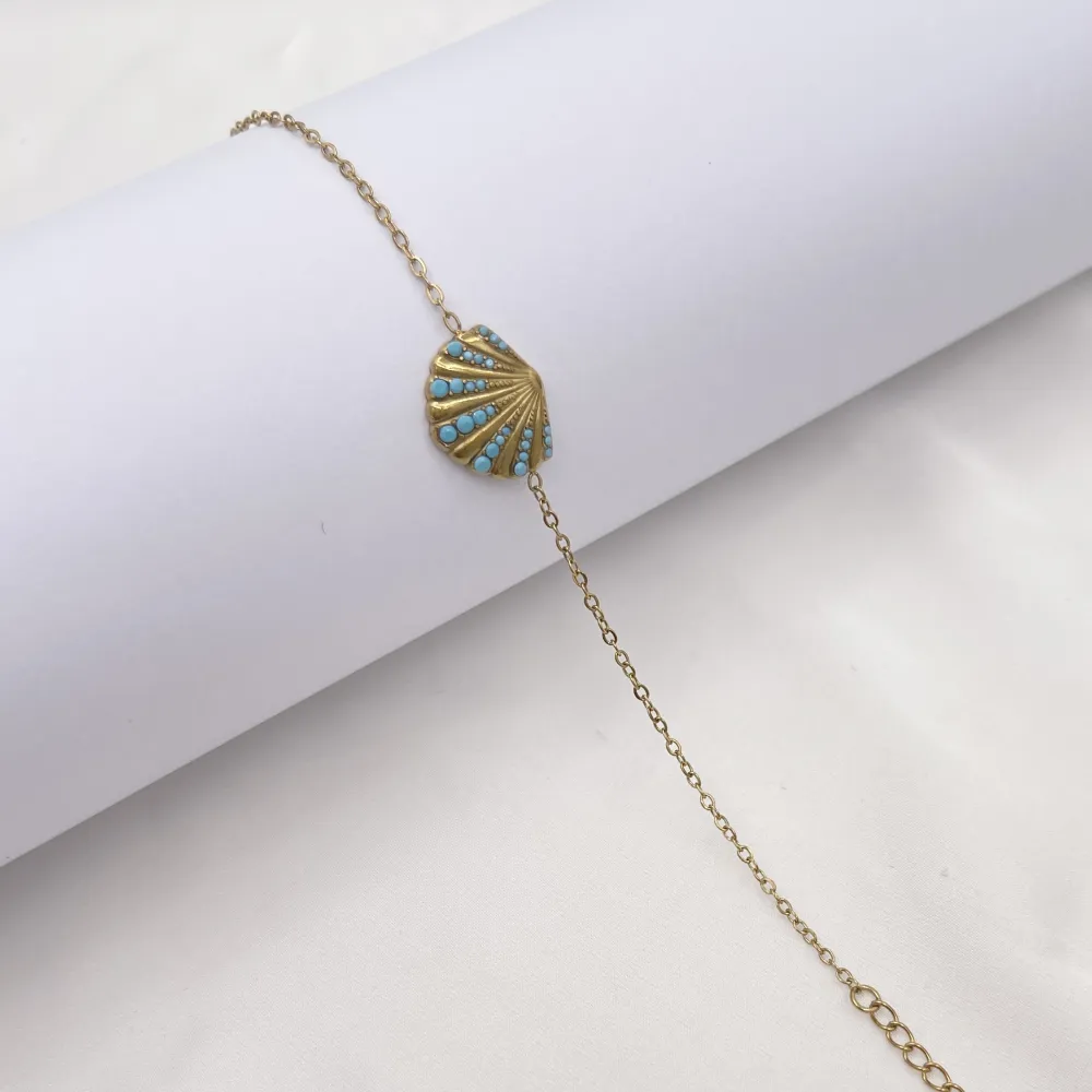 Conchiglie-Mare-Bracciale Piccolo Pendenti Con Moschettone - Bracciale in acciaio - BR-795-15224