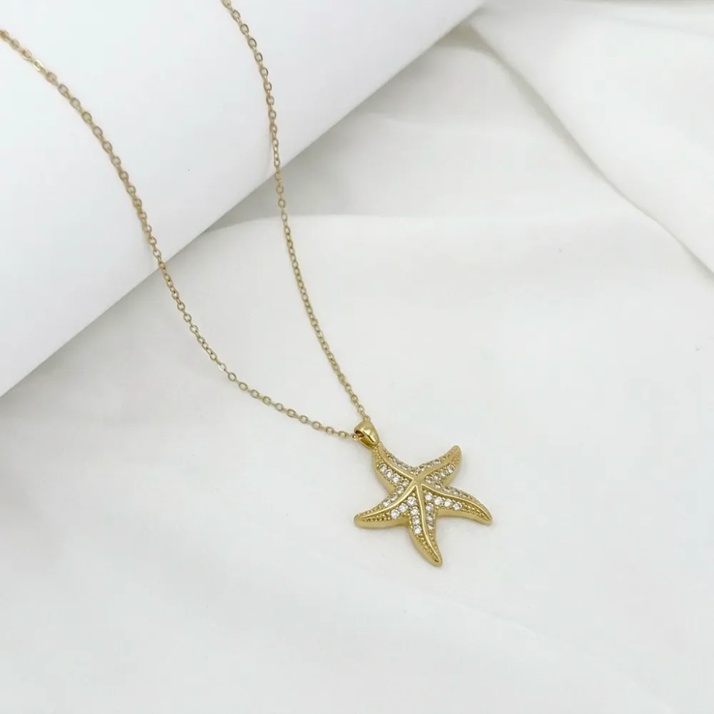 stella marina-Collana Corta in Acciaio - CL-795-10625