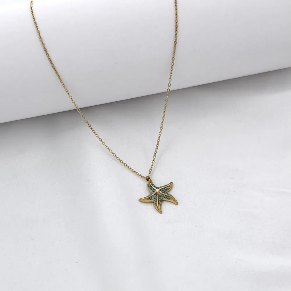 stella marina-Collana Corta in Acciaio - CL-795-10625