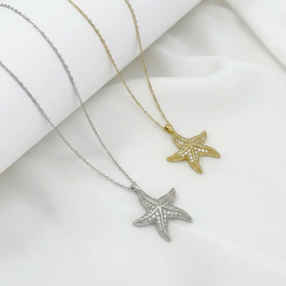stella marina-Collana Corta in Acciaio - CL-795-10625