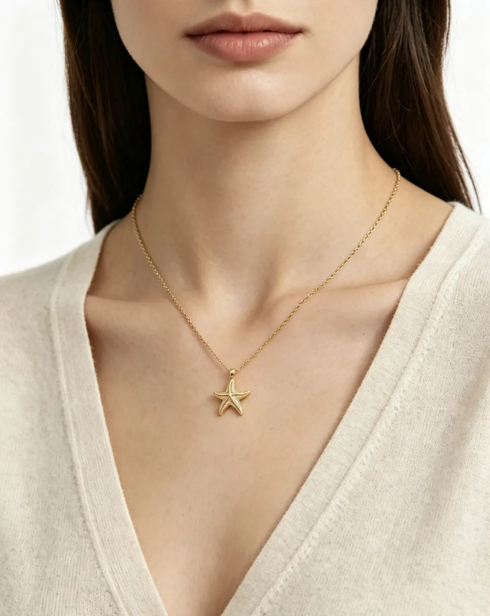 stella marina-Collana Corta in Acciaio - CL-795-10625