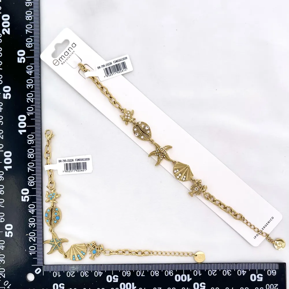 Conchiglia, stella marina, aragosta - Bracciale in acciaio - BR-795-15226