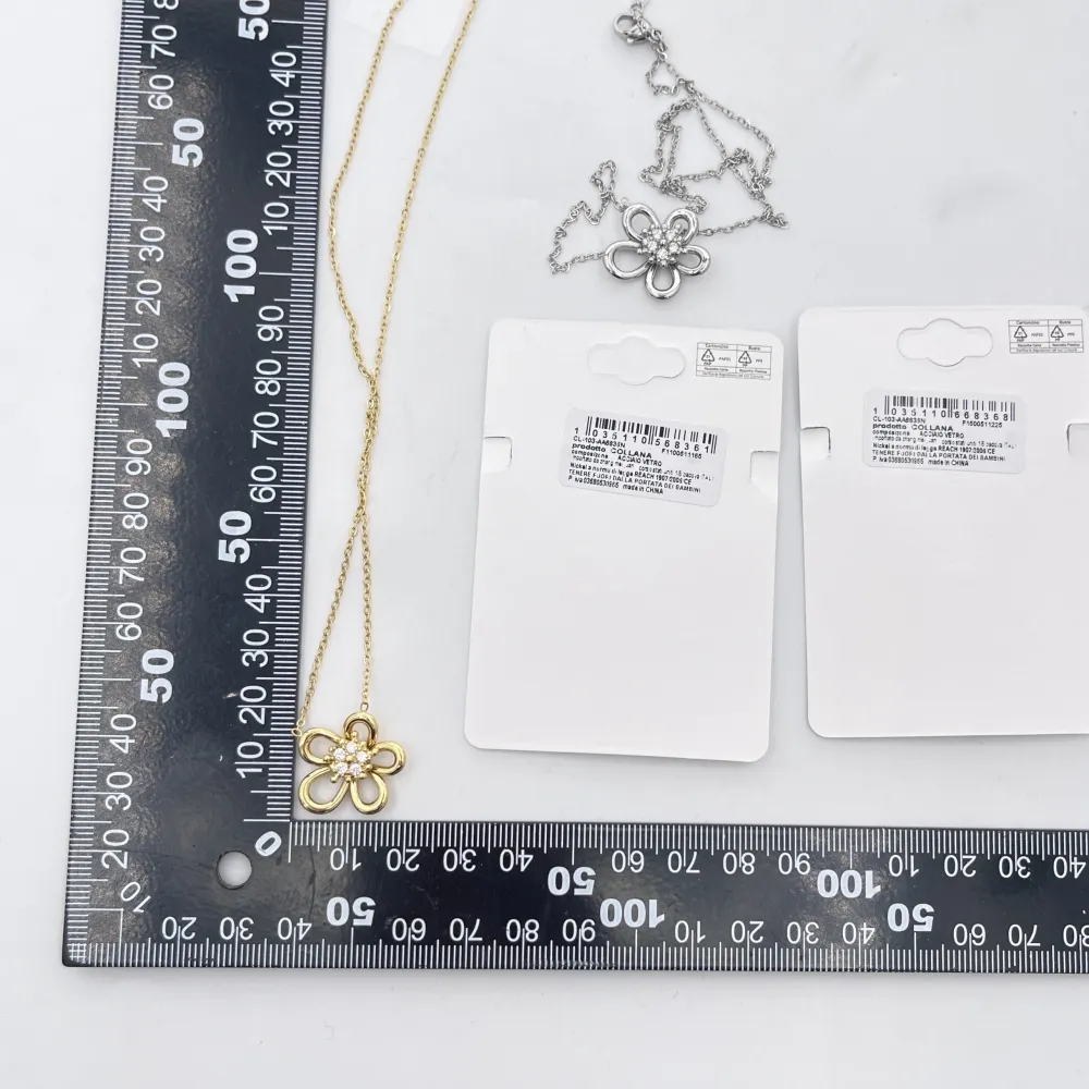 Fiore-Collana Corta in Acciaio - CL-103-6836N