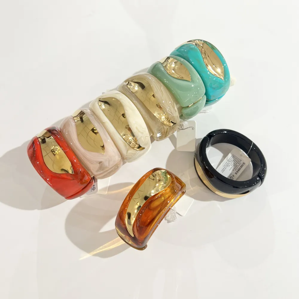 Semplice Foglia -Bracciale Rigido Moda in Acciaio - BR-732-597