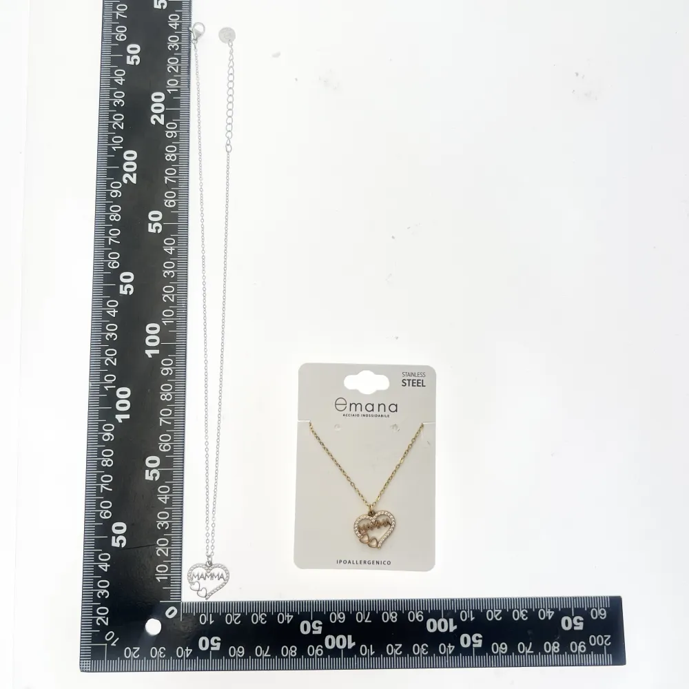 Cuore con Mamma-Collana Corta in Acciaio e Zirconia - CL-103-AA1255N/16MM